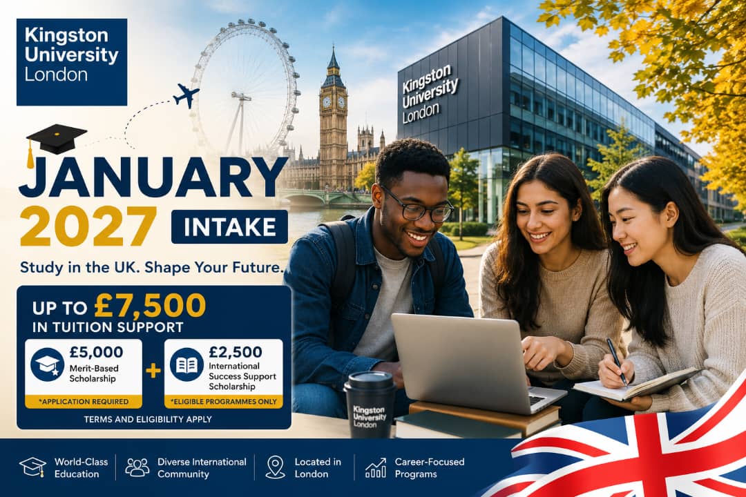 Kingston University Opens January 2027 Applications with Up to £7,500 in Tuition Support for International Students